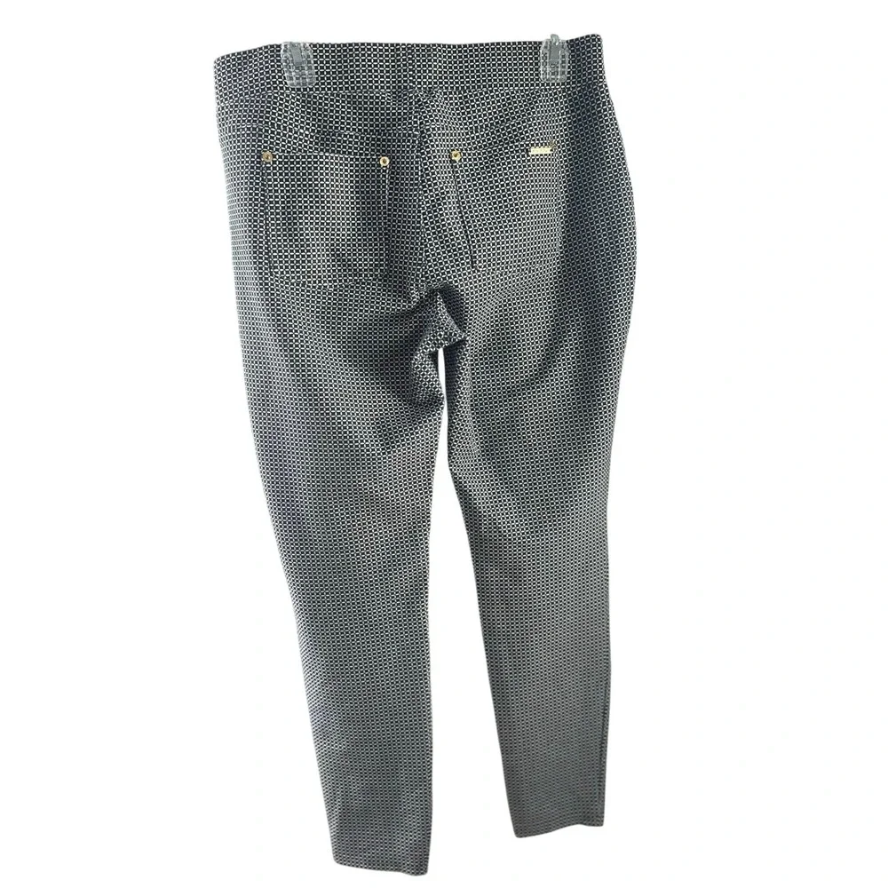 Michael Kors Geometric Print Ankle Pants Women's Large‎ Stretch Pull-On Slim Fit